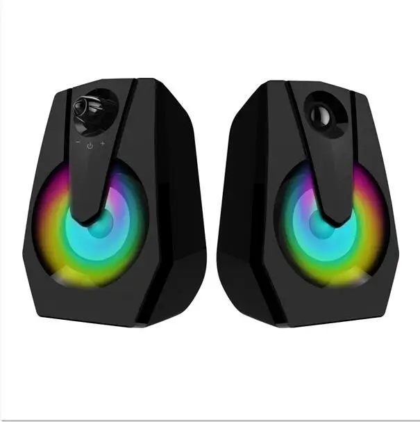 Black Компьютерные колонки стерео 2,0 USB мультимедийный динамик с регулятором громкости питание от USB автомобильная компьютер ноутбук Настольный громкий динамик - Цвет: Black