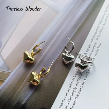 

Timeless Wonder 925 Sterling Silver Geo Heart Stud Earrings Women Jewelry Party Punk Gothic Kpop Sweet Gf Gifts Ins Japan 5501