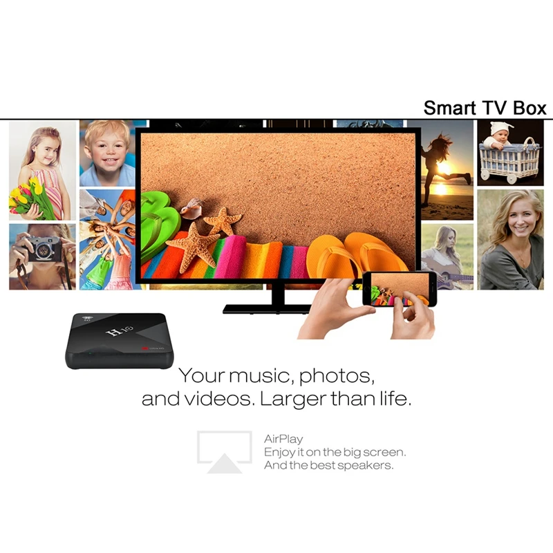 H10 Android 9,0 Smart Tv Box 4Gb 64Gb Allwinner H6 четырехъядерный 6K телеприставка двойной Wifi 2,4G/5G Usb3.0 Wifi медиаплеер(Us P