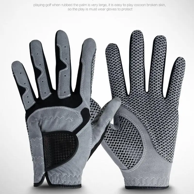 1pcs Golf Gloves Men's Left Hand Soft Breathable Pure Sheepskin With Anti-slip Granules Golf Left Gloves - Цвет: gray 23