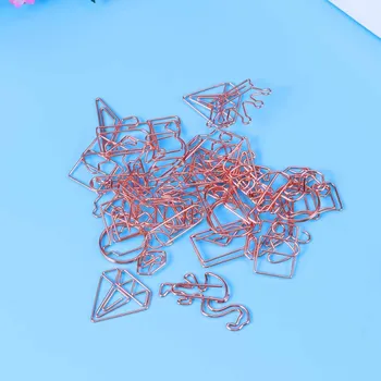 

30pcs Creative Paper Clip Cute Bookmark Metal Clip for Home Office School (Rose Golden, Random Pattern)