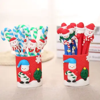 

Christmas Cute Xmas santa Ballpoint Smooth Soft Pottery Pens Writing Supply Ballpoint Award Student Small Christmas Gift