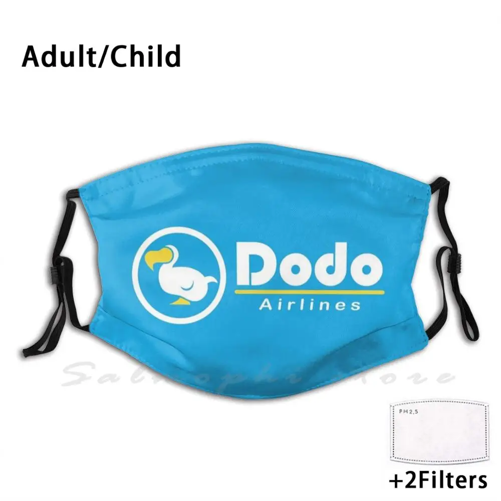 Забавная многоразовая маска для лица с забавной печатью Pm2.5 Dodo Animals Duck Airplane New Horizons
