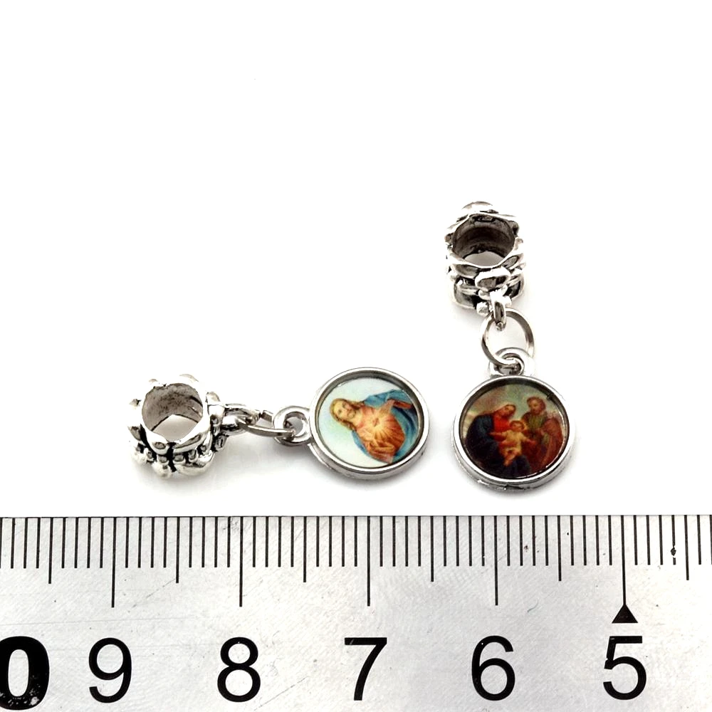 100Pcs Mixed Catholic Church Medals Saints Cross Charm Pendants For Jewelry Making Bracelet Necklace DIY Findings 10x25mm A-373a