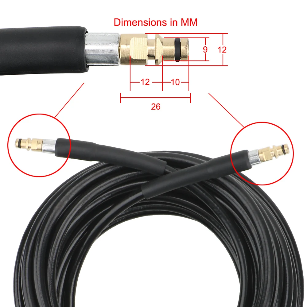 Nozzles For Karcher Serie K Water Hose High Pressure Gun Cleaner Tube 6/10/15meter Car Washer Motorcycle Cleaning Pipe Extension 5