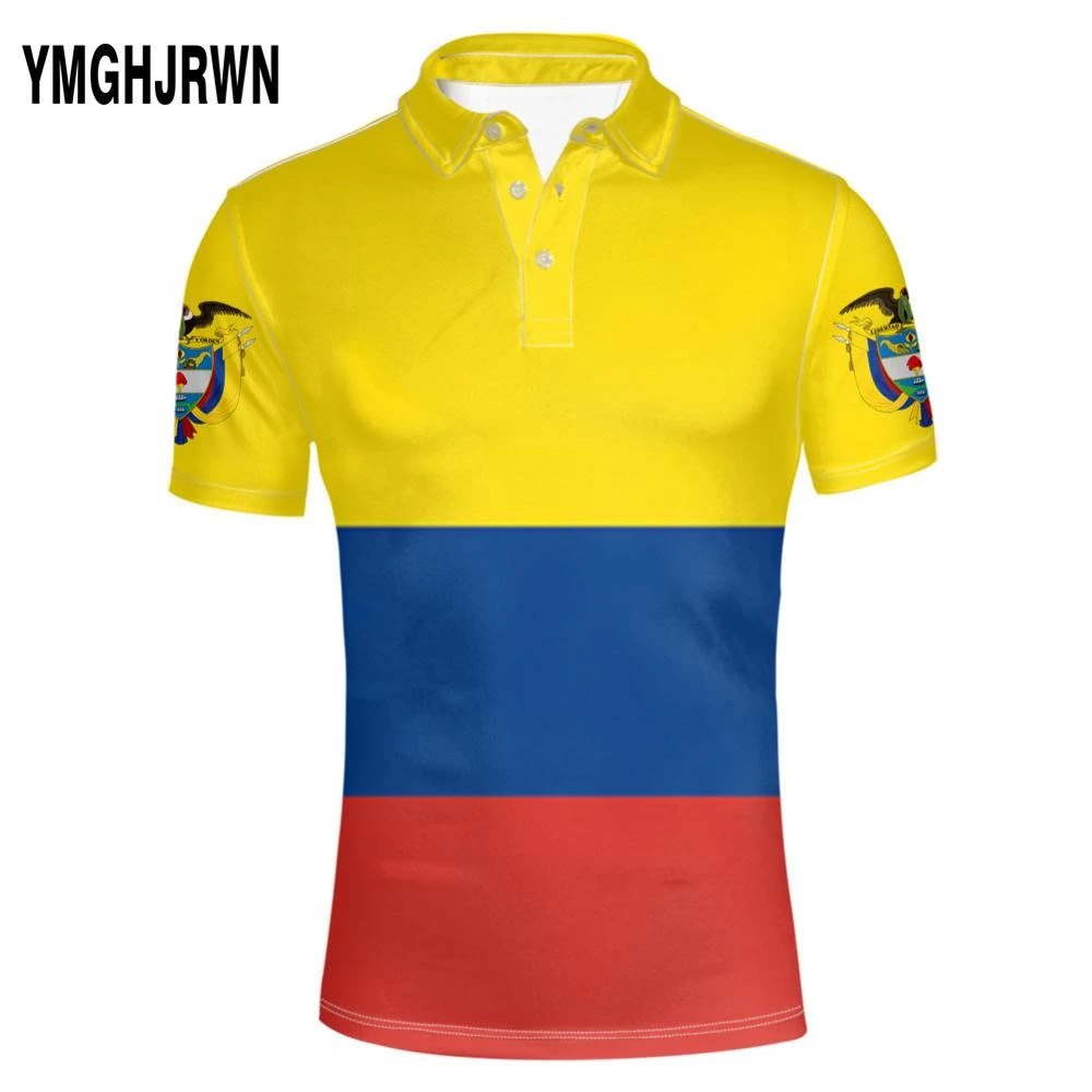 Colombie Jeunesse Bricolage Gratuit Personnalise Nom Numero Col Polo Drapeau De La Nation Co Espagnol Pays Imprimer Photo 0 Vetements Aliexpress