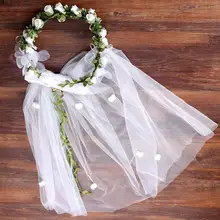 Цветок Венок свадебная вуаль Гирлянда Свадебный ободок для волос аксессуары для волос для помолвки юбилей свадьбы