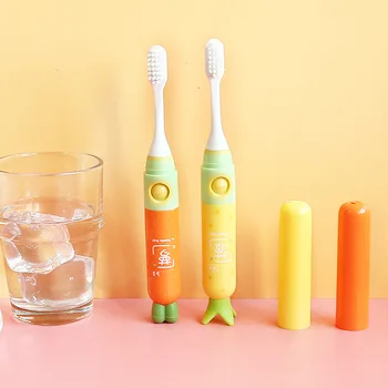 

Children Fruits Cartoon Electric Toothbrush Portable Mini Ultrasonic Toothbrush Pattern Teeth Cleaning Battery Powered