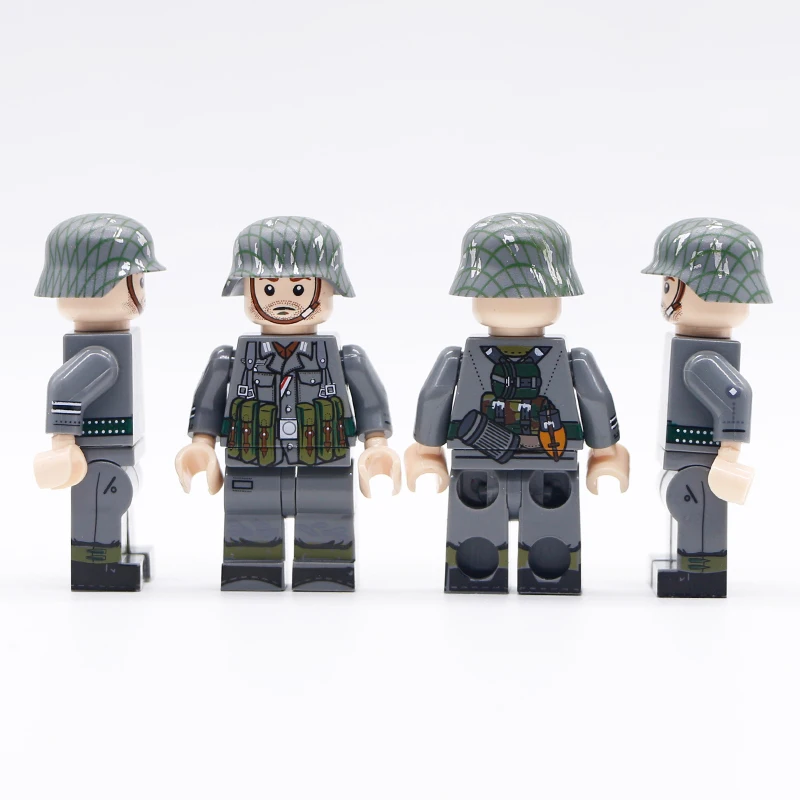 WW2 Military German Soldiers Building Blocks Set Army Officer Figure 98k Gun Printed Helmet Parts Compatible Brick Toys For Boys (9)