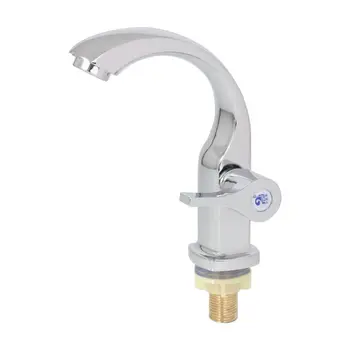 

Kitchen 1/2\" Connect Basin Faucet Deck Mounted Single Cold Water Tap Chrome Plated