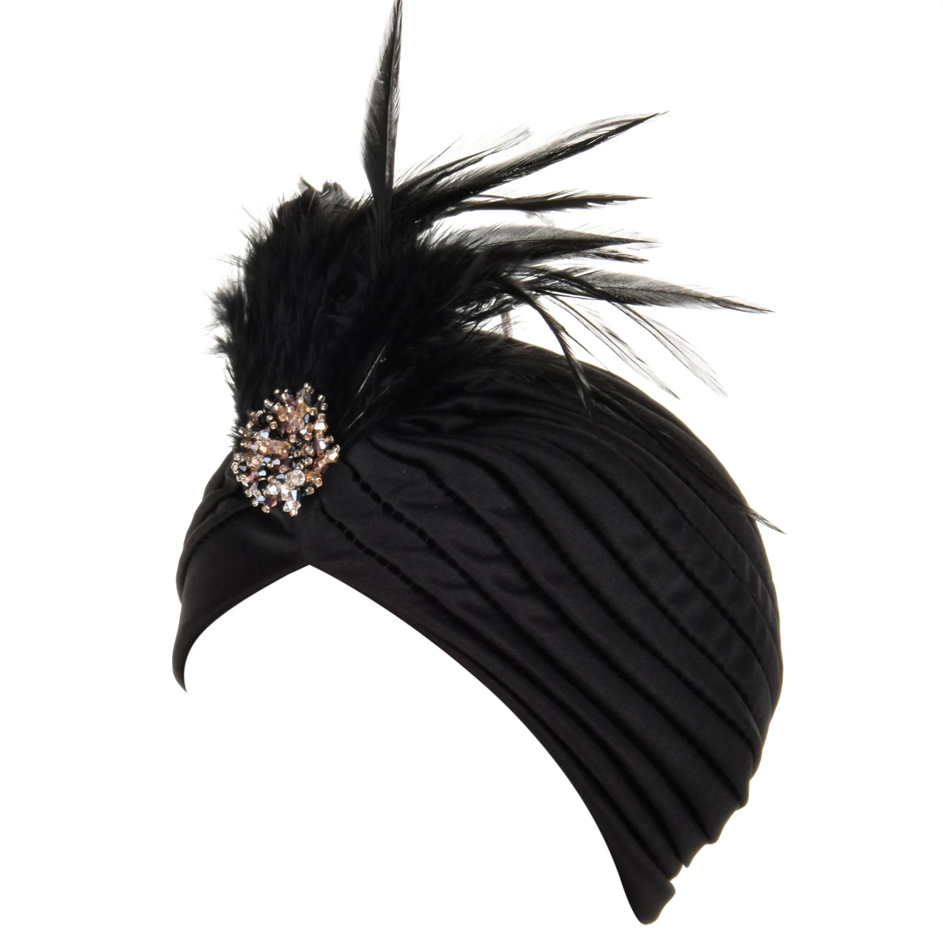 

Gatsby Turban Hat Vintage 1920s Head Wrap Knit Pleated Turban 20s Cap