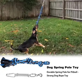 

Dog Spring Pole Toy Outdoor Hanging Exercise Rope Pull Tug Of War Toy Muscle Builder For Dogs Of All Ages And Breeds