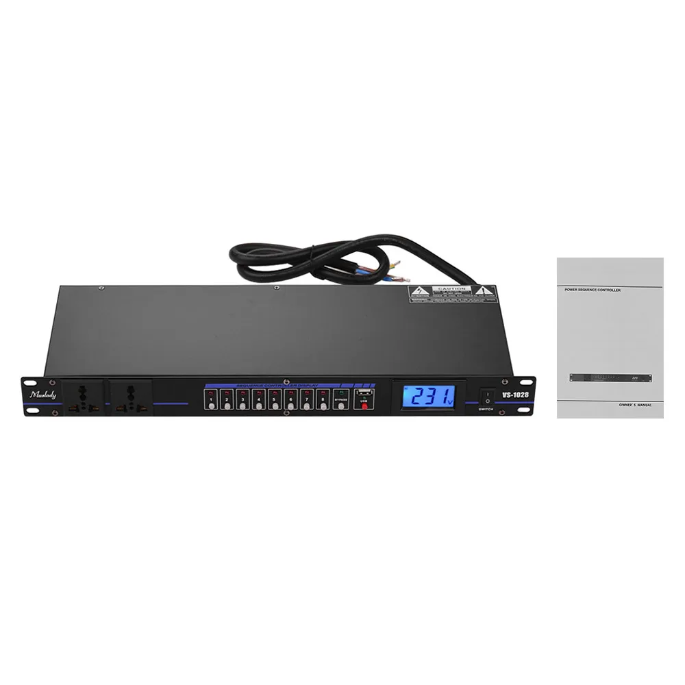 Muslady VS-1028 10-outlet Rack Mount регулятор последовательности мощности регулятор питания кондиционера для DJ аудио записи