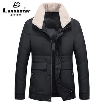 

Winter New Style MEN'S down Jacket Young and Middle-aged Fashion Short Lamb Fur Collar Jacket Men Warm down Coat