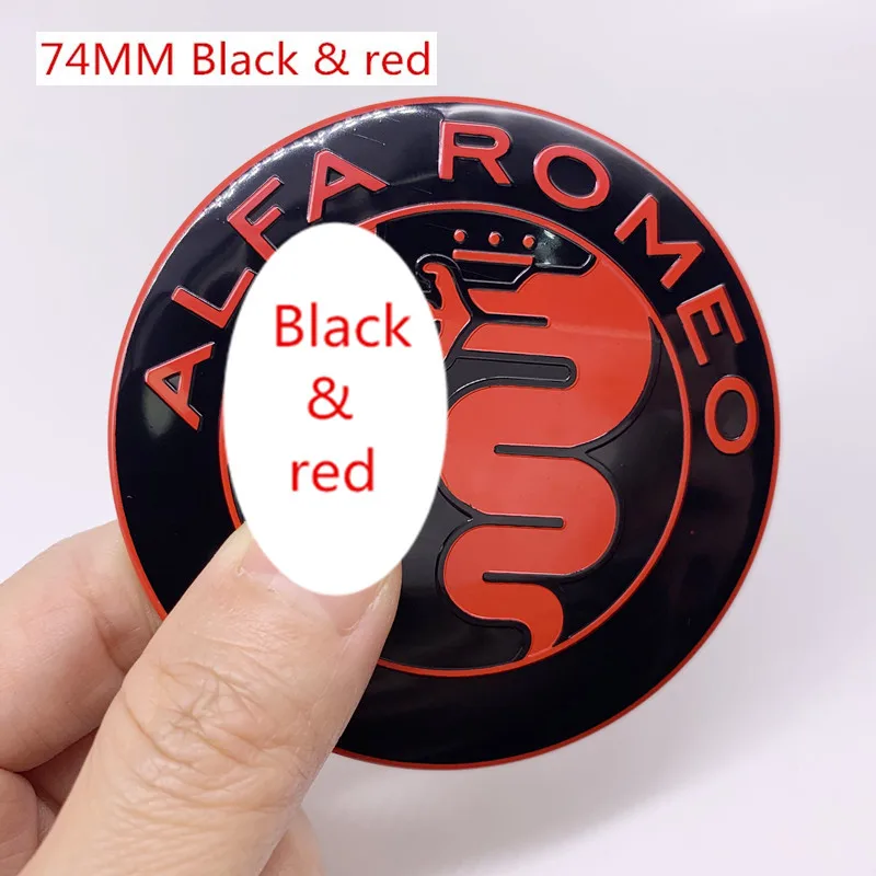 2 шт 7,4 см полноцветный хром ALFA ROMEO Автомобильный логотип эмблема наклейка для Mito 147 156 159 166 специальная распродажа 74 мм - Цвет: Красный