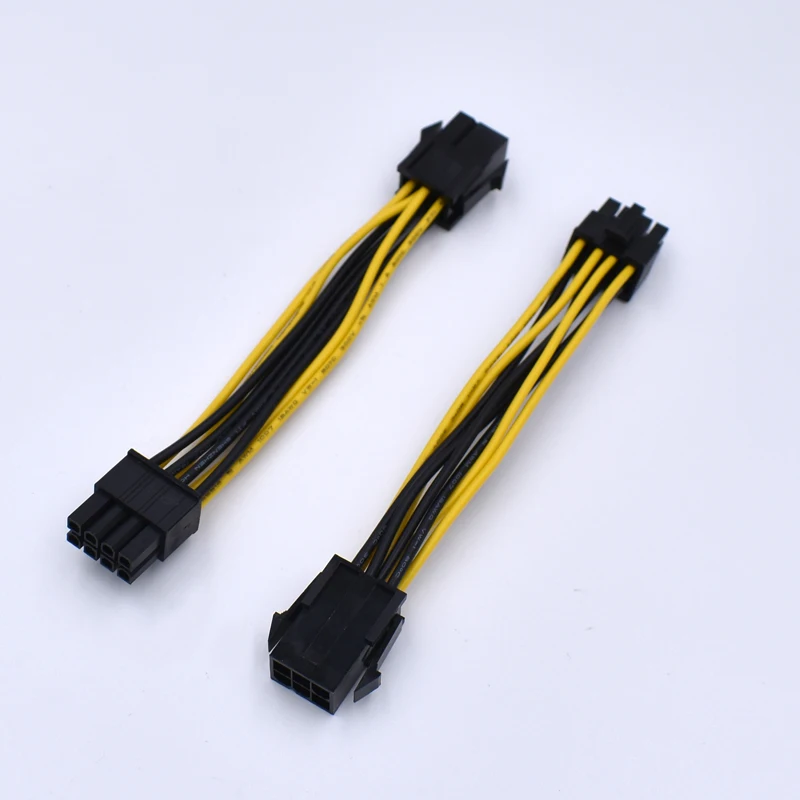 20 шт./лот 10 см 18AWG PCI E 6PIN к процессору ATX EPS 8PIN адаптер кабель питания|pci-e 6pin|cpu pci-epci-e