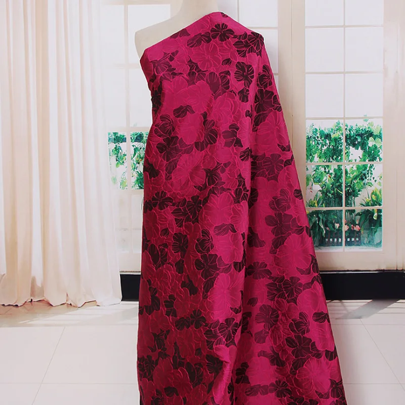 5YDS высокое качество Пряжа-окрашенная цветок платье из жаккардовой ткани жаккардовая вышивка кружевная ткань для модных аксессуаров одежды