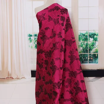 

5YDS High-end Quality Yarn-Dyed Flower Jacquard Fabric Dress Jacquard Embroidery Lace Fabric For Fashions Clothing Accessories