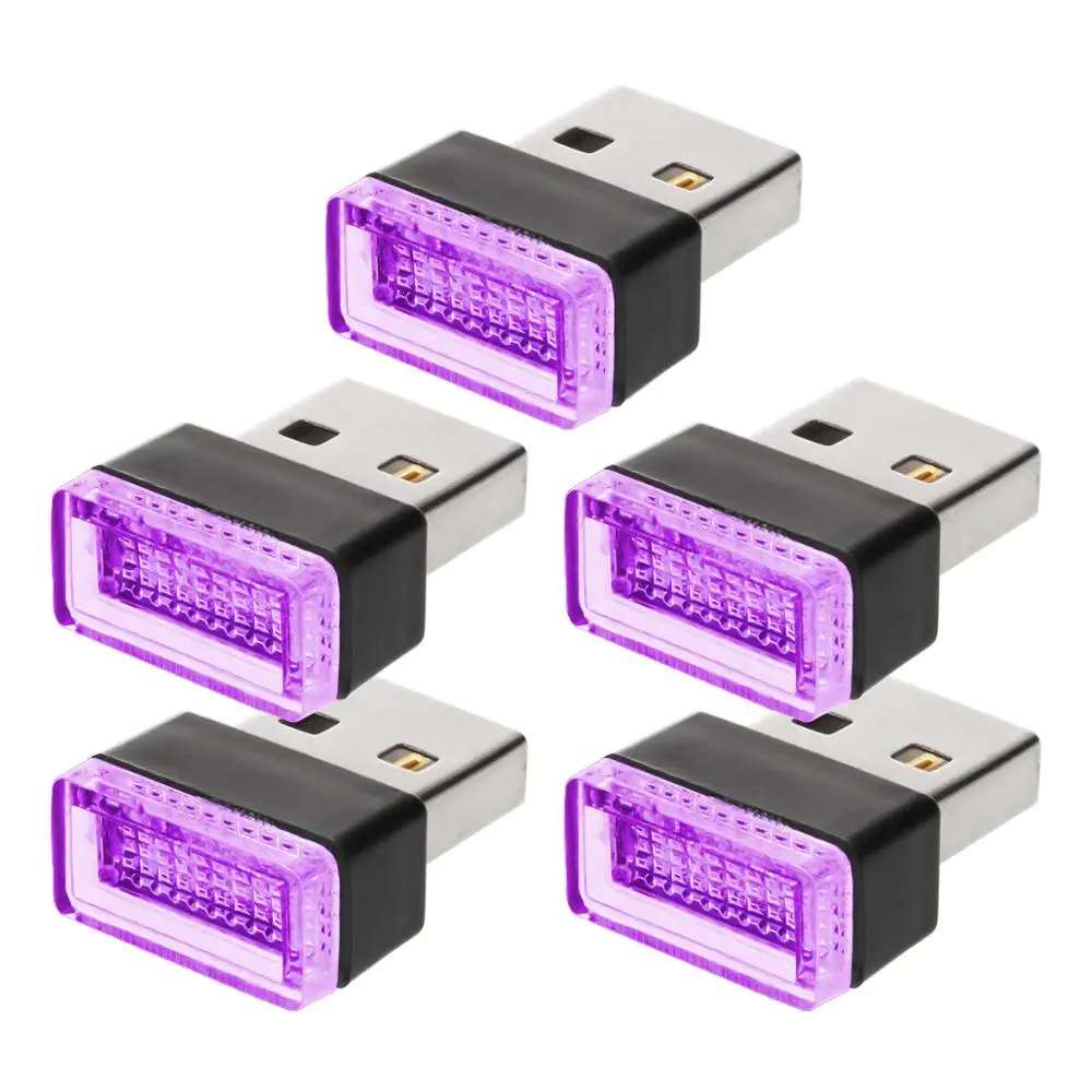 ZYHW лампа для салона автомобиля USB атмосферный свет подключи и играй аварийный светильник ing Мини авто интерьерный декоративный светильник s автозапчасти - Испускаемый цвет: purple