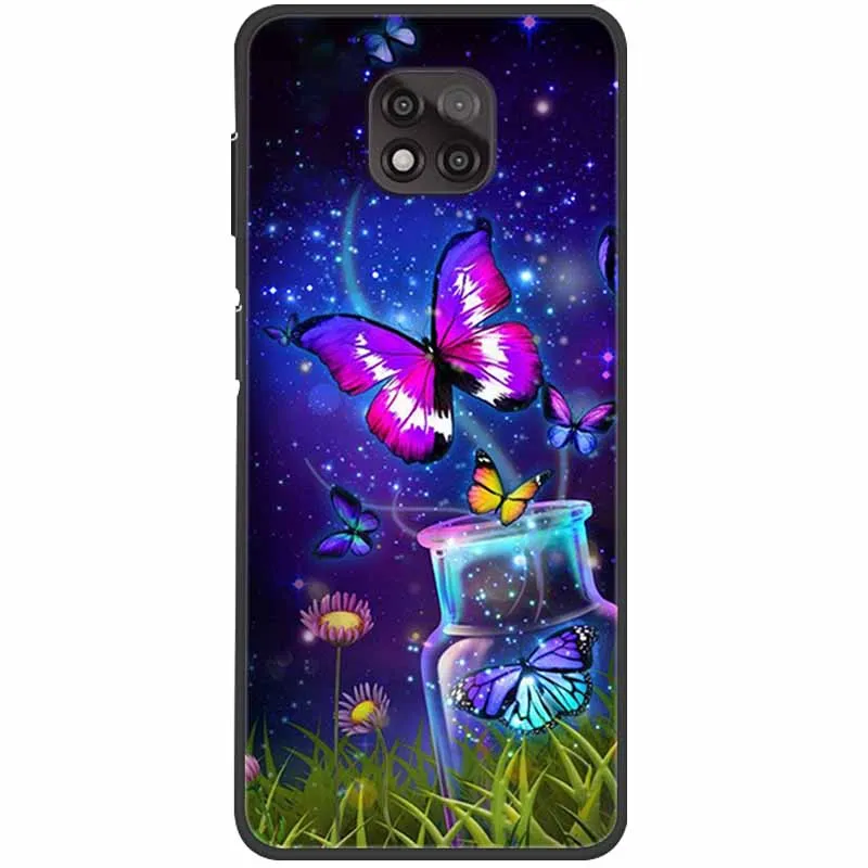 Butterfly Silicone Soft Phone Cover and Protector for Moto G Power and Play