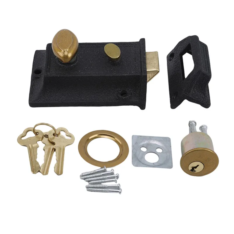 Retro Door Lock Strong Deadbolt Home Security Universal Exterior Anti-theft Locks Multiple Insurance Smooth Accessory | Обустройство