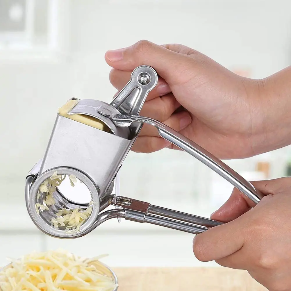 Manual Vegetable Fruit Mandoline Slicer Cheese Grater with 3Blades Fruit Cutter Nut Shredder Rotary Drum Chopper Kitchen Cozinha