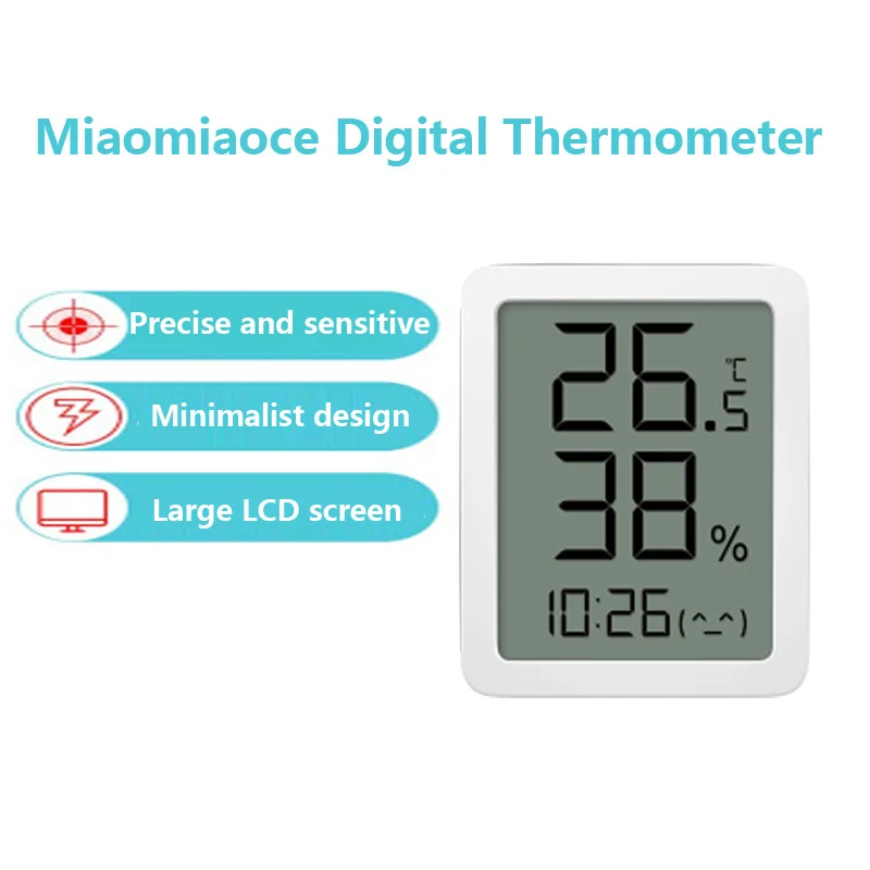  Цифровой термометр Xiaomi miaomiaoce MMC E-ink с ЖК-дисплеем, с гигрометром, датчик температуры и влажности, термометр-гигрометр 