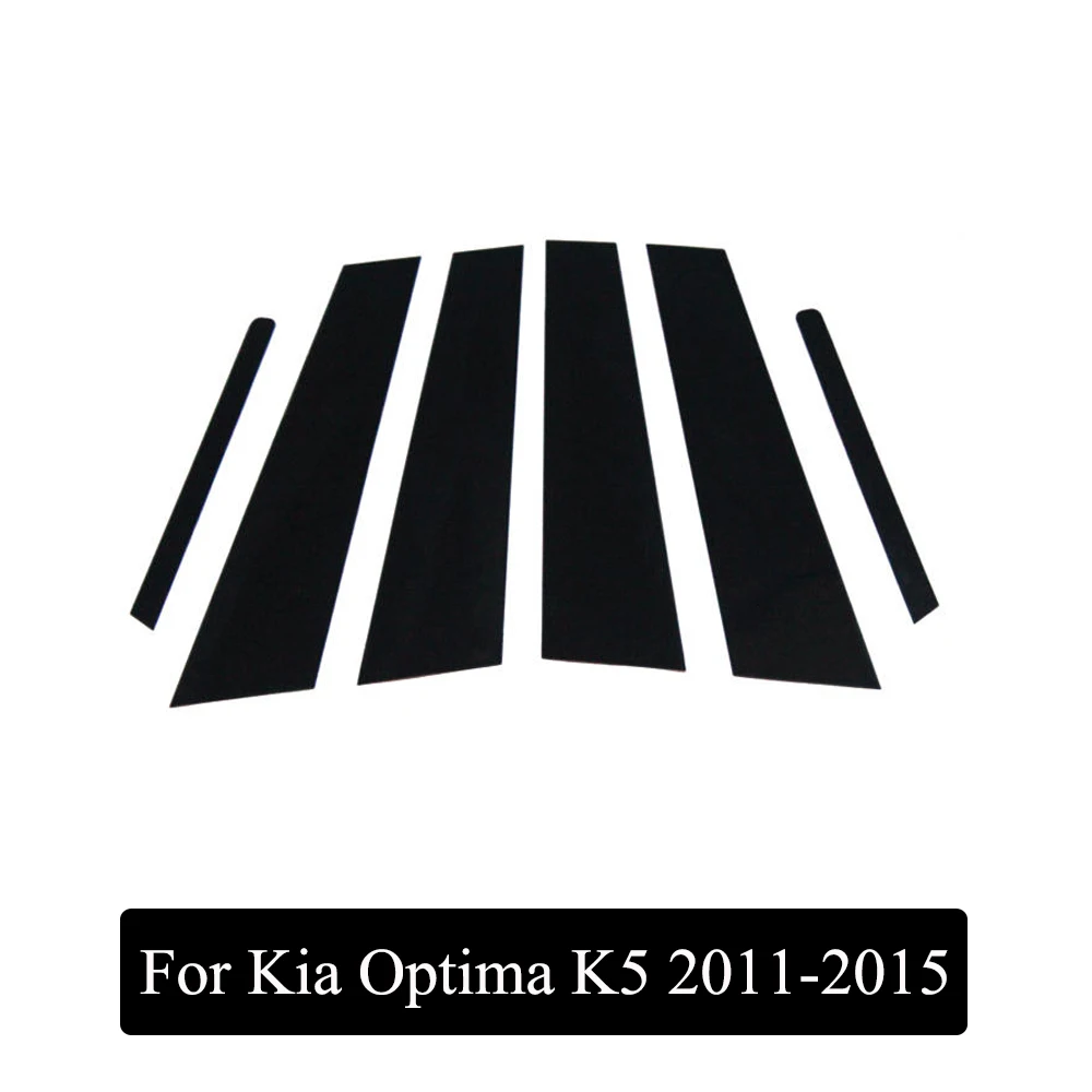 6 шт./компл. для Kia Optima K5 2011-/- Автомобильная Центральная балка оконной рамы наклейка отделка внешняя декоративная пленка покрытие автомобиля Стайлинг