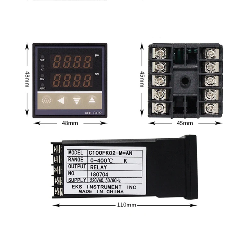 REX-C100 цифровой RKC термостат pid контроллер температуры с 40DA SSR реле+ K термопары 1 м Зонд RKC