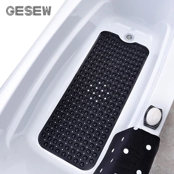 

GESEW Non-slip Bath Mat With Suction Cup PVC Extra Long Bathroom Carpet Drainable Bath Mats On The Floor Bathroom Accessories