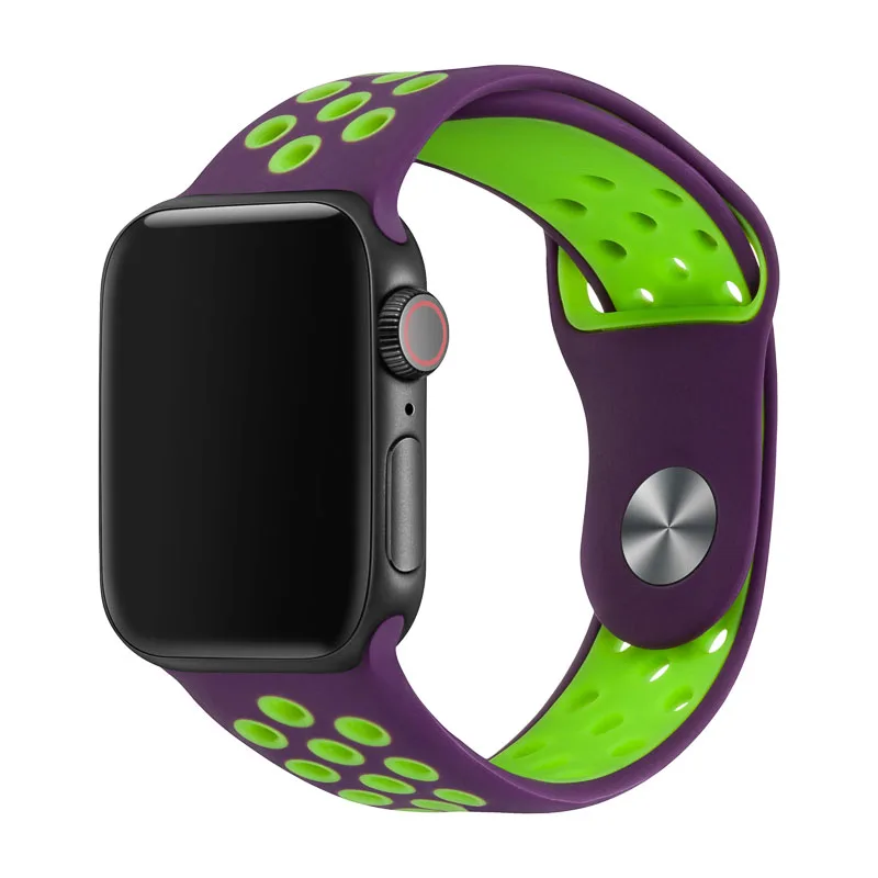Спортивный ремешок для наручных часов Apple Watch 38 мм 40 мм 42 44 мм замена силиконовый браслет ремешок для наручных часов iWatch серии 4/3/2/1 81010