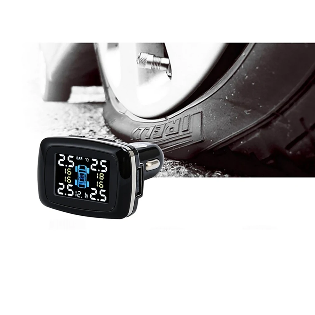 ЖК-система контроля давления в шинах прикуриватель TPMS+ 4 датчика