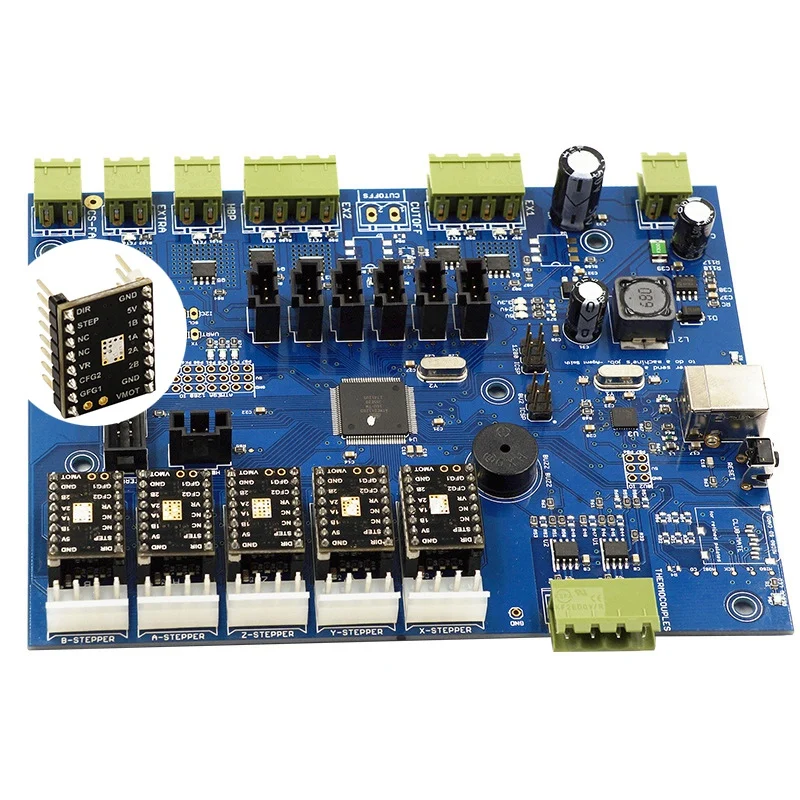 Горячий-ультра-тихий MakerBot TMC2100 V1.0 шаговый двигатель драйвер модуль с радиатором 3D