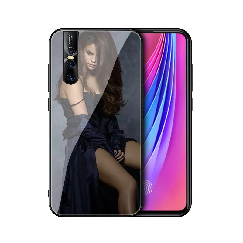 EWAU в стиле Селены Гомез чехол из закаленного стекла для телефона для VIVO V9 Y85 Y89 V15 Y17 Y93 Y95 Y91 Y91C