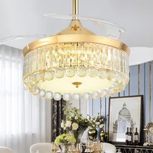 Светодиодный светильник, Хрустальные потолочные вентиляторы, современный роскошный декоративный вентилятор, светильник для гостиной, светодиодный потолочный светильник с кристаллами