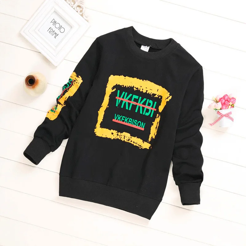 

BOY'S Hoody Fashion-Spring And Autumn 2019 New Style Western Style Boy 12 Big Boy 15-Year-Old Long-sleeved T-shirt KID'S Jacket