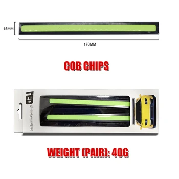 

4PCS COB DRL 17cm 20cm Car lights DRL COB LED Daytime Running Light