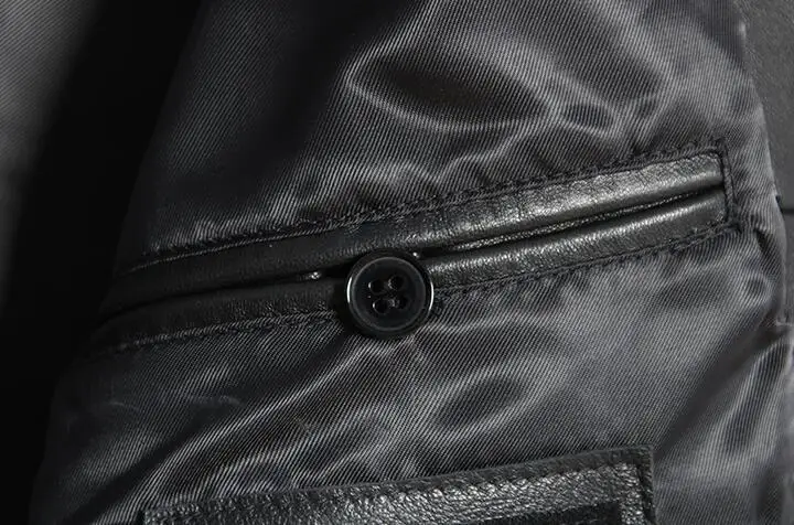 Мужская куртка из натуральной кожи в винтажном стиле; сезон зима-весна года; Мужская модная куртка-бомбер на молнии с вышивкой из натуральной овчины