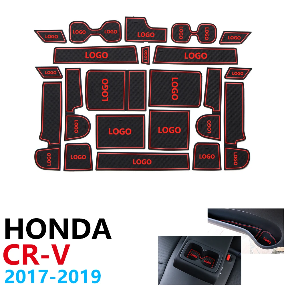 

Anti-Slip Rubber Cup Cushion Door Groove Mat for Honda CRV CR-V CR V 5th Gen V 2017 2018 2019 Accessories Stickers mat for phone