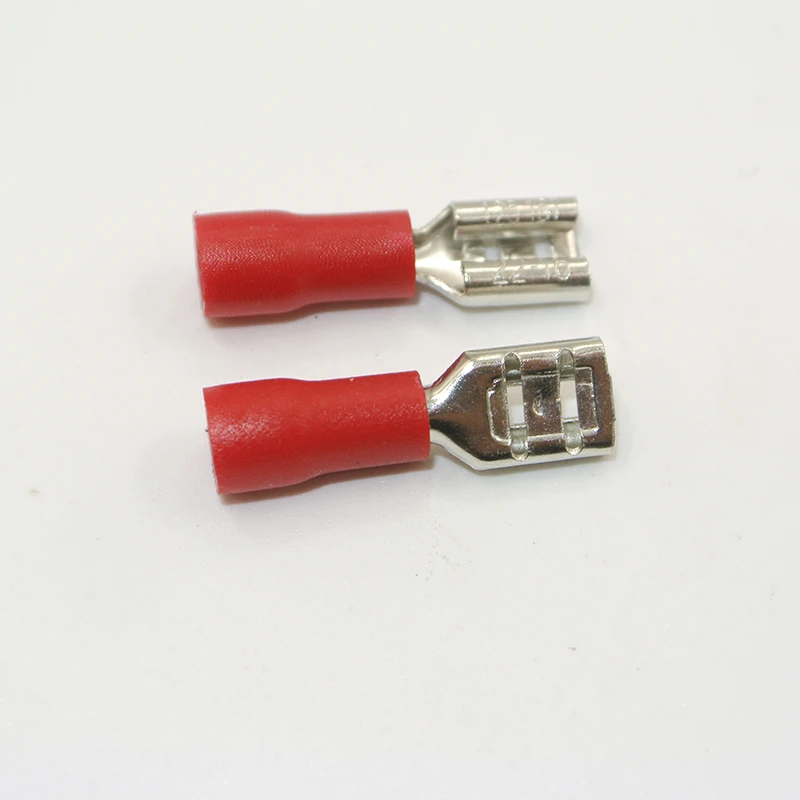 Awg 4.8 mm Fdd1.25-187 Fêmea Isolou o Friso dos Conectores Terminais do Fio 1000 Peças Vermelho 2216