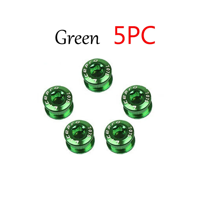 8.5mm-Green-5PCS MTB велосипедная передняя звезда болт двойной/тройной скорости диск Горный Дорожный велосипед винты колеса цепной передачи золото/серебро/фиолетовый/синий/красный/черный/зеленый - Цвет: 8.5mm-Green-5PCS