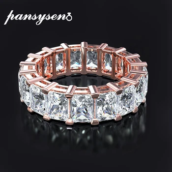 

PANSYSEN Rose Gold Color Classic AAA Cubic Zirconia Rings for Women Fashion Luxury Circle Finger Ring wholesale fine jewelry