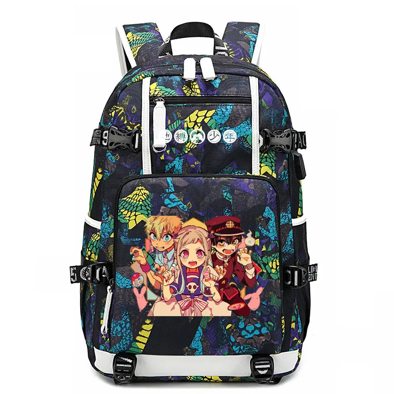 Рюкзак Jibaku Shounen Hanako kun новый мужской рюкзак для ноутбука дорожная сумка USB