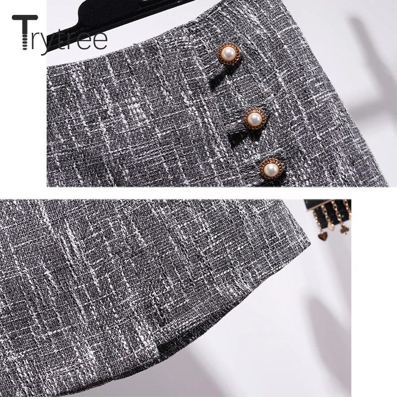 Trytree осенне зимний комплект из двух предметов повседневный вязаный свитер с