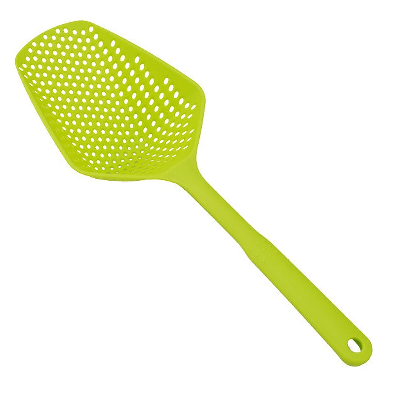 厨房小工具环保尼龙大漏勺捞面隔水勺塑料冰铲 不粘过滤沥水漏勺_6