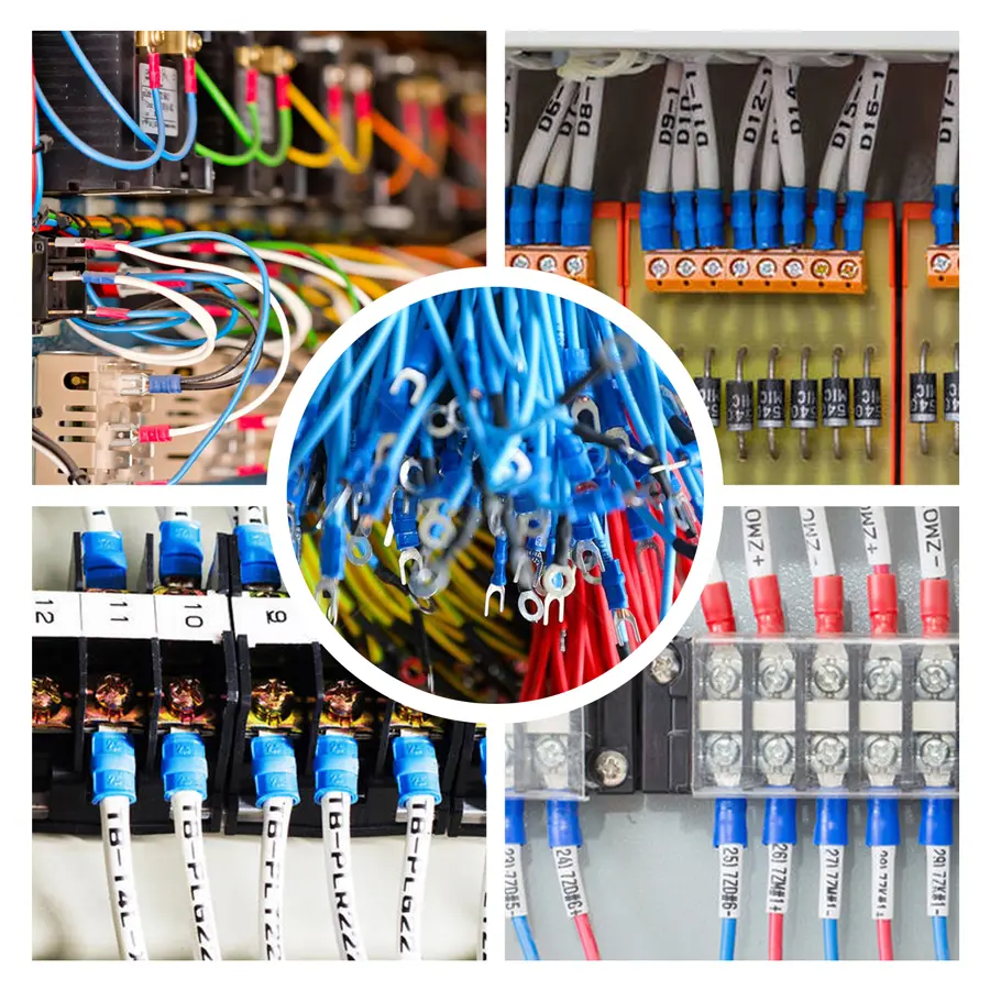 Assorted Spade Terminals Insulated Cable Connector Electrical Wire Crimp Butt Ring Fork Set Ring Lugs Rolled Crimping tool Kit image 6