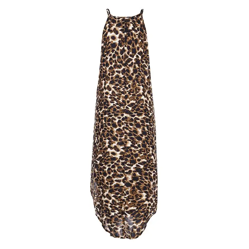 Женское платье ZANZEA летнее сексуальное платье без рукавов с леопардовым принтом, сарафан женские повседневные свободные вечерние платья больших размеров