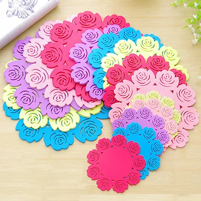 Diameter 19.8cm Силиконовые подставки Rose Fower, настольные коврики, термостойкие коврики, подстаканник, кухонная салфетка-подставка, инструменты, разные цвета - Цвет: Diameter 19.8cm