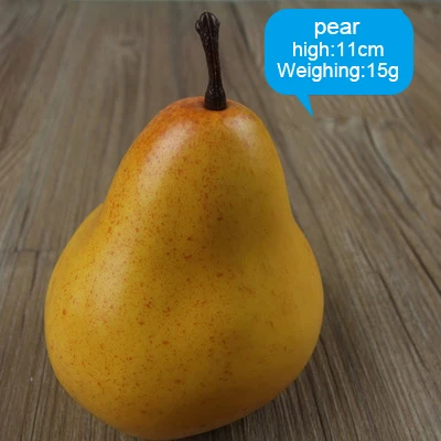 1pcs Pear Искусственные Фрукты Вишня поддельные виноград моделирование оранжевый орнамент Craftware фотографии реквизит для украшения дома детская игрушка - Цвет: 1pcs Pear