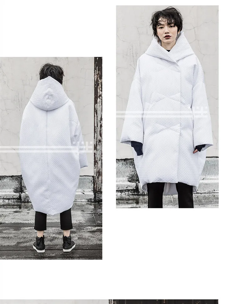 Дизайн, зимняя женская короткая Повседневная ультра Свободная куртка с капюшоном, жаккардовый пуховик на белом утином пуху, толстое теплое пальто средней длины